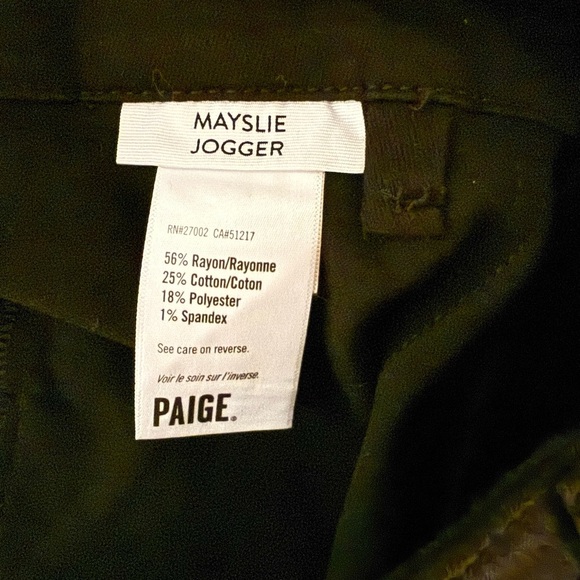 PAIGE Coated Black Mayslie Cropped Joggers in Black Fog Luxe - Picture 9 of 13